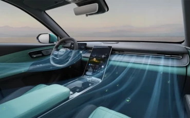Ilustrasi arah aliran udara AC dari Intelligent Climate Control System di Interior Chery Lepas L8.